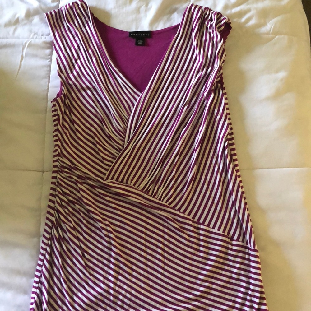 Purple striped blouse